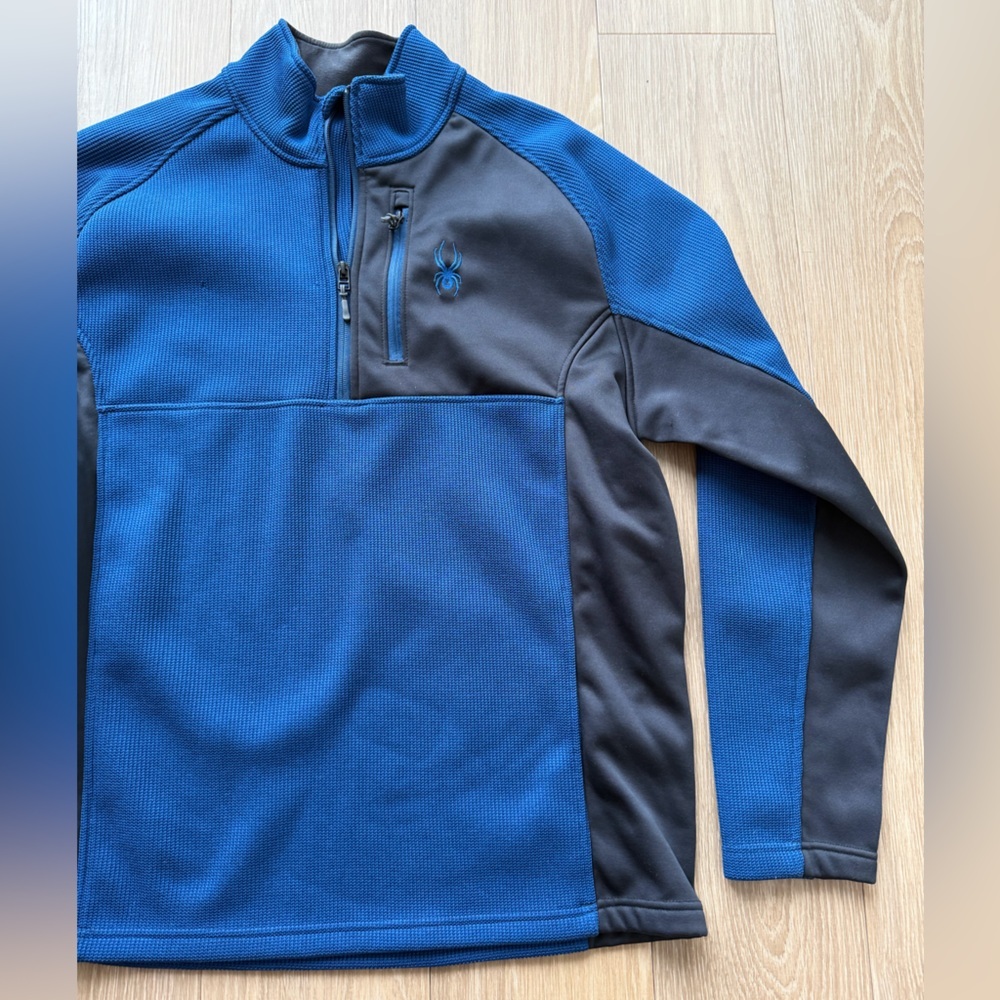 Spyder Blue and Black Fleece Pullover